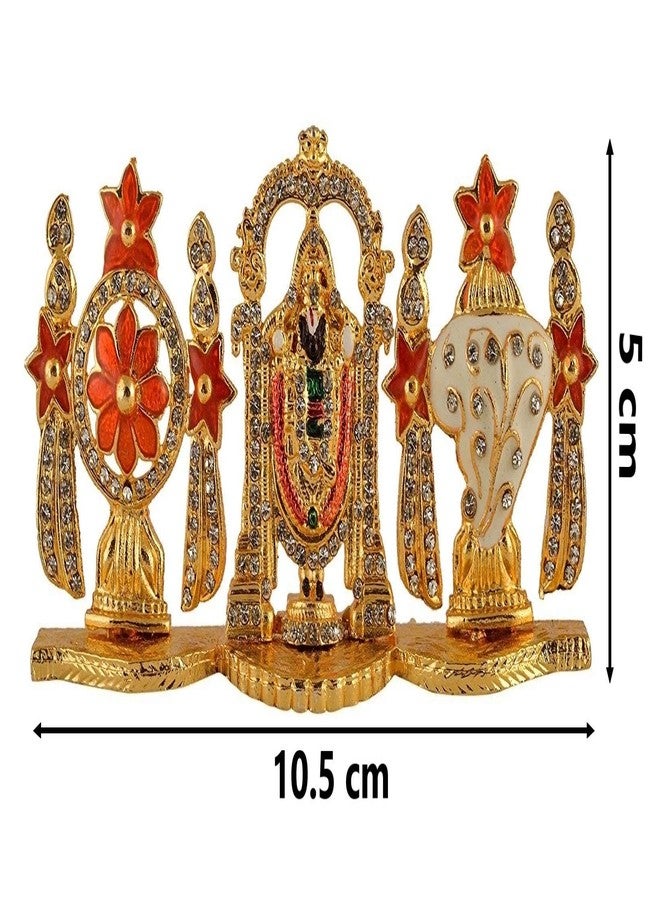 GCT Tirupati Balaji Idol Lord Venkateswara Idol (G-123) Color Metal Statue for Car Dashboard Home Décor Mandir Pooja Murti Temple Puja Office Table Showpiece - Image 2